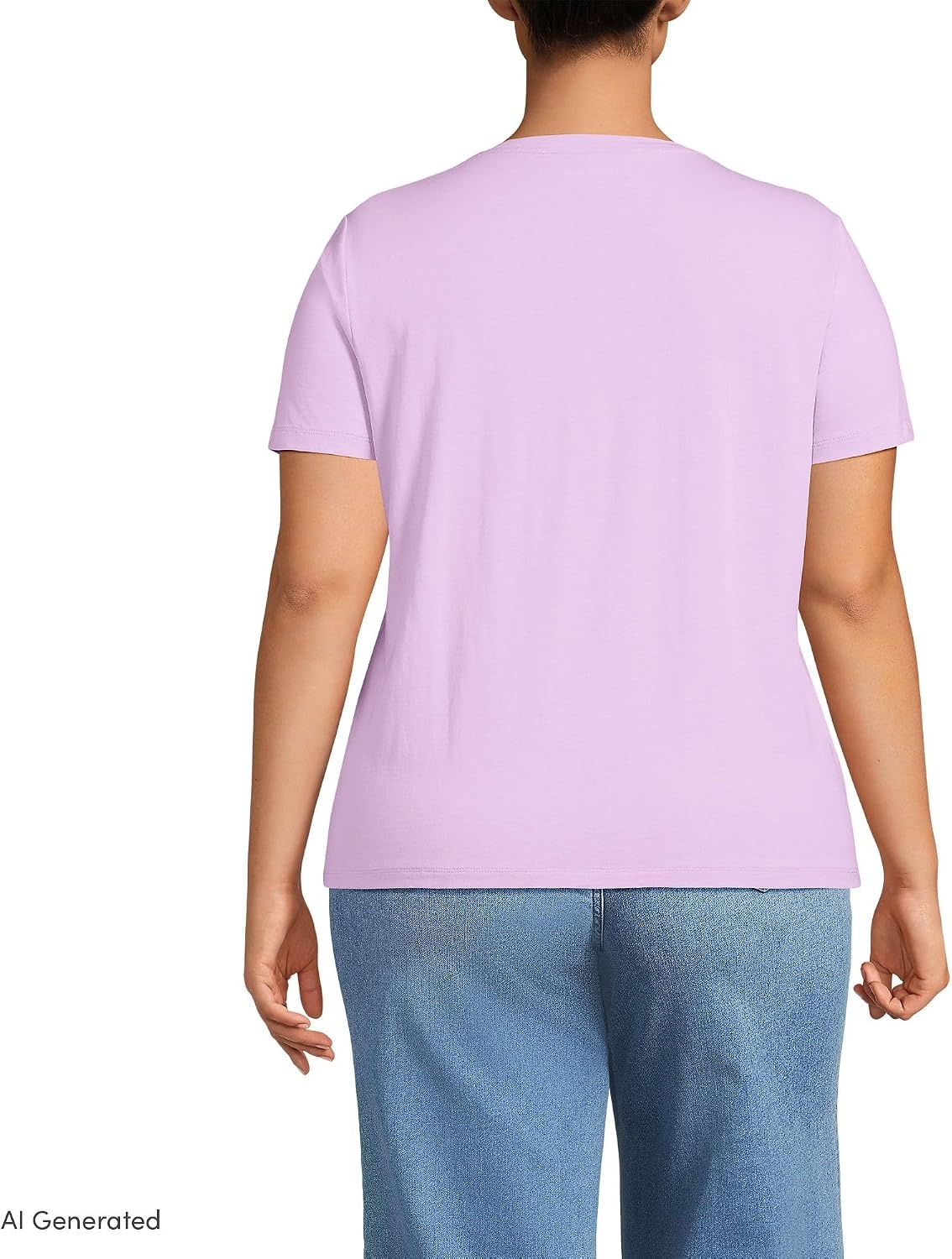 image:imageLands End Womens Supima VNeck TShirtLilac Breeze