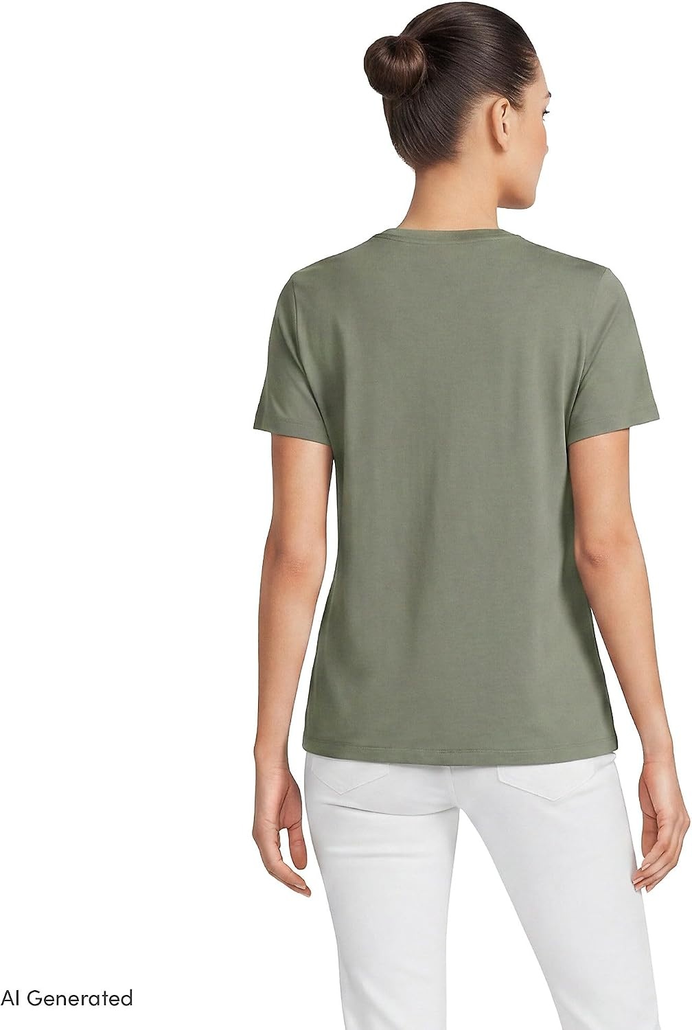 image:imageLands End Womens Supima VNeck TShirtSage