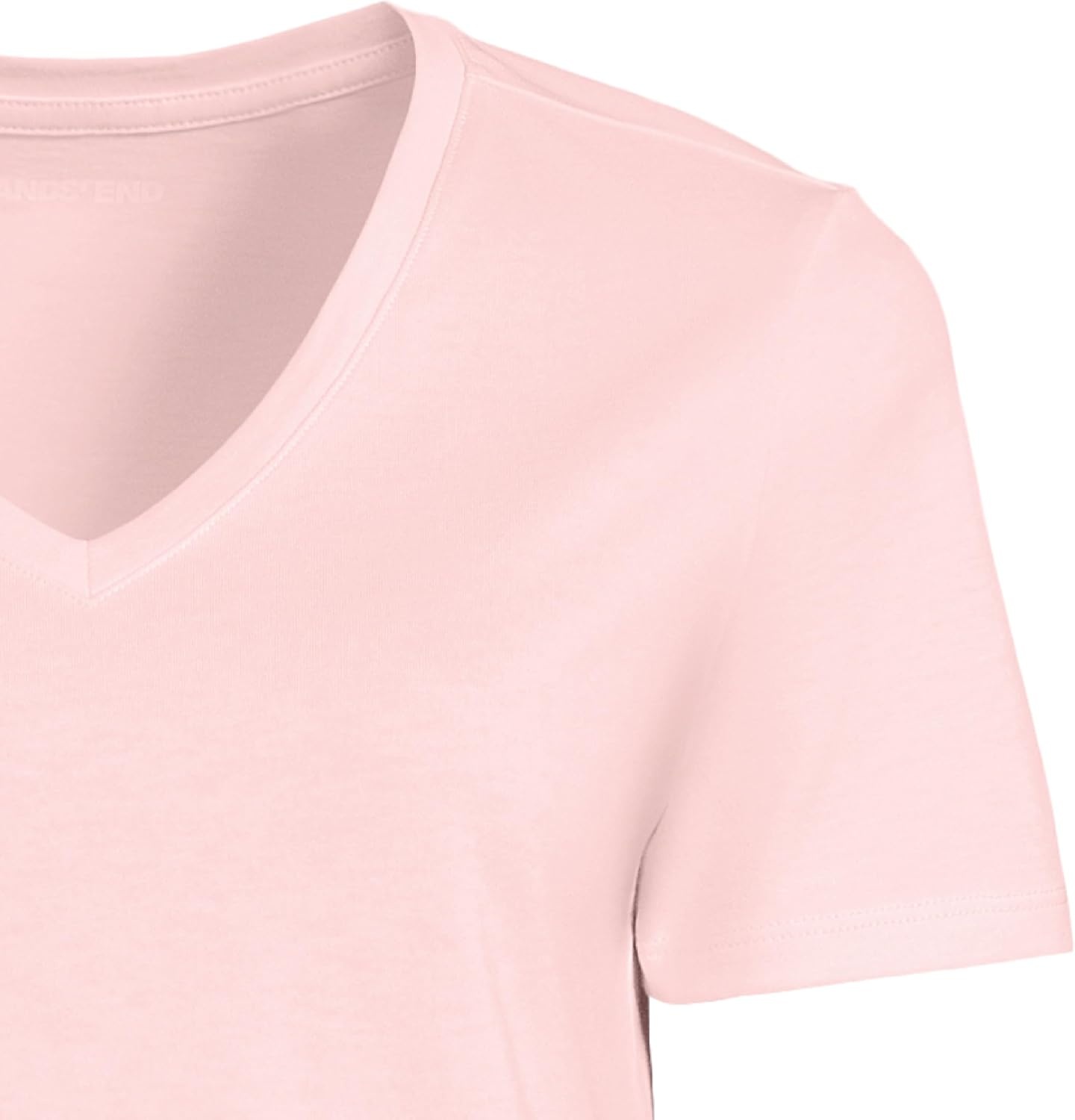 image:imageLands End Womens Supima VNeck TShirtSea Salt Pink