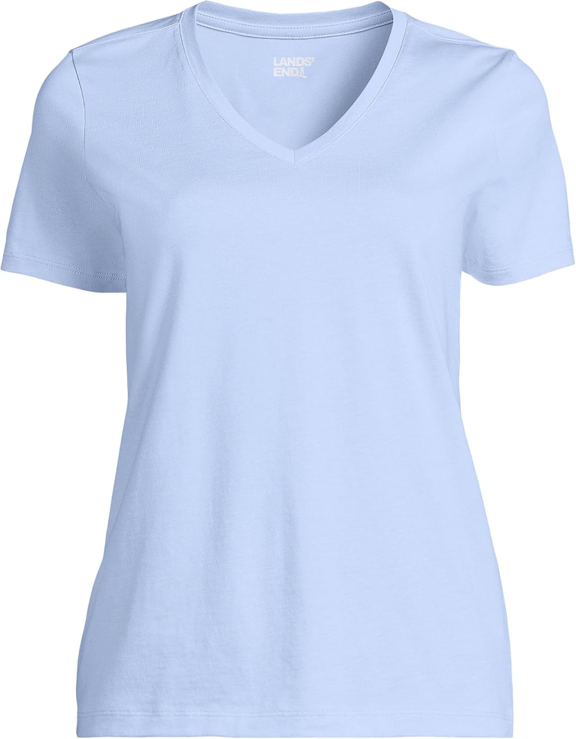 image:imageLands End Womens Supima VNeck TShirtSoft Sky Blue