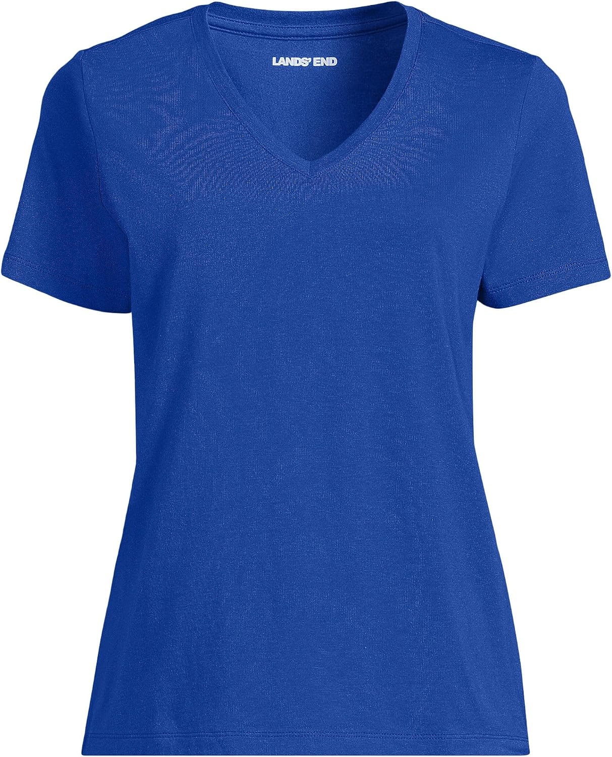image:imageLands End Womens Supima VNeck TShirtVibrant Lapis