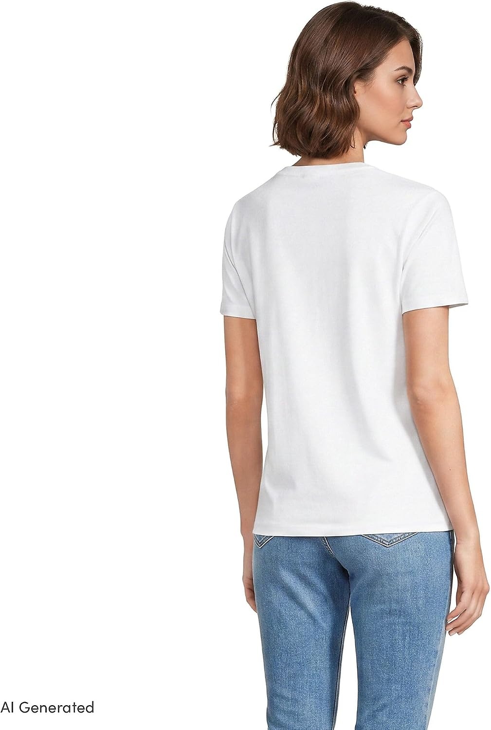 image:imageLands End Womens Supima VNeck TShirtWhite