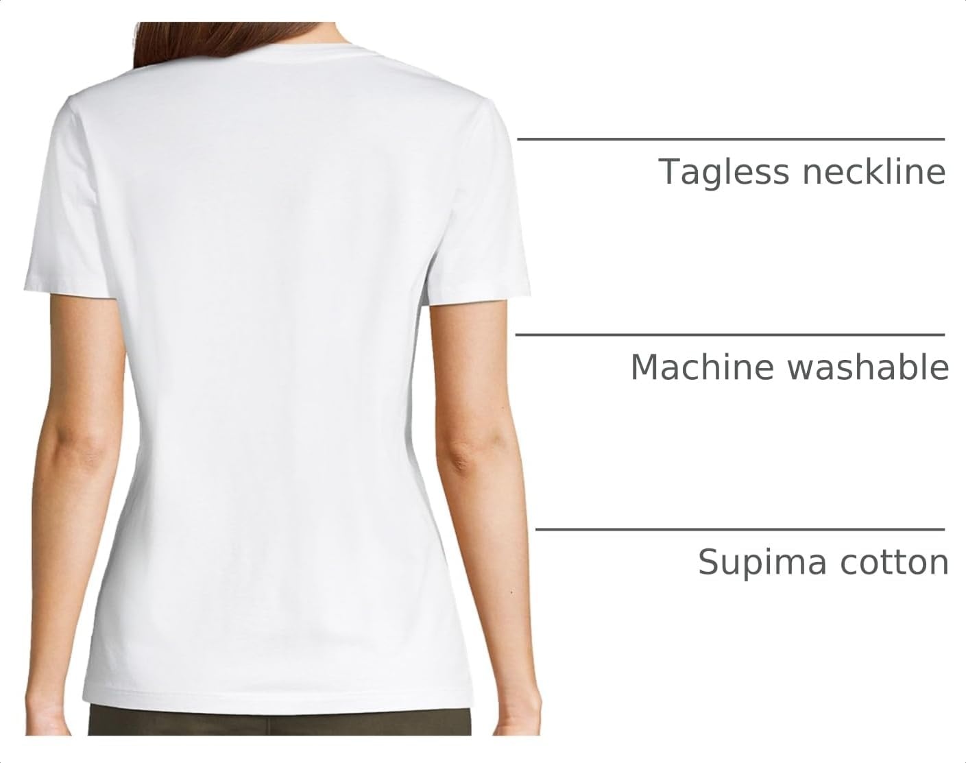 image:imageLands End Womens Supima VNeck TShirtWhite