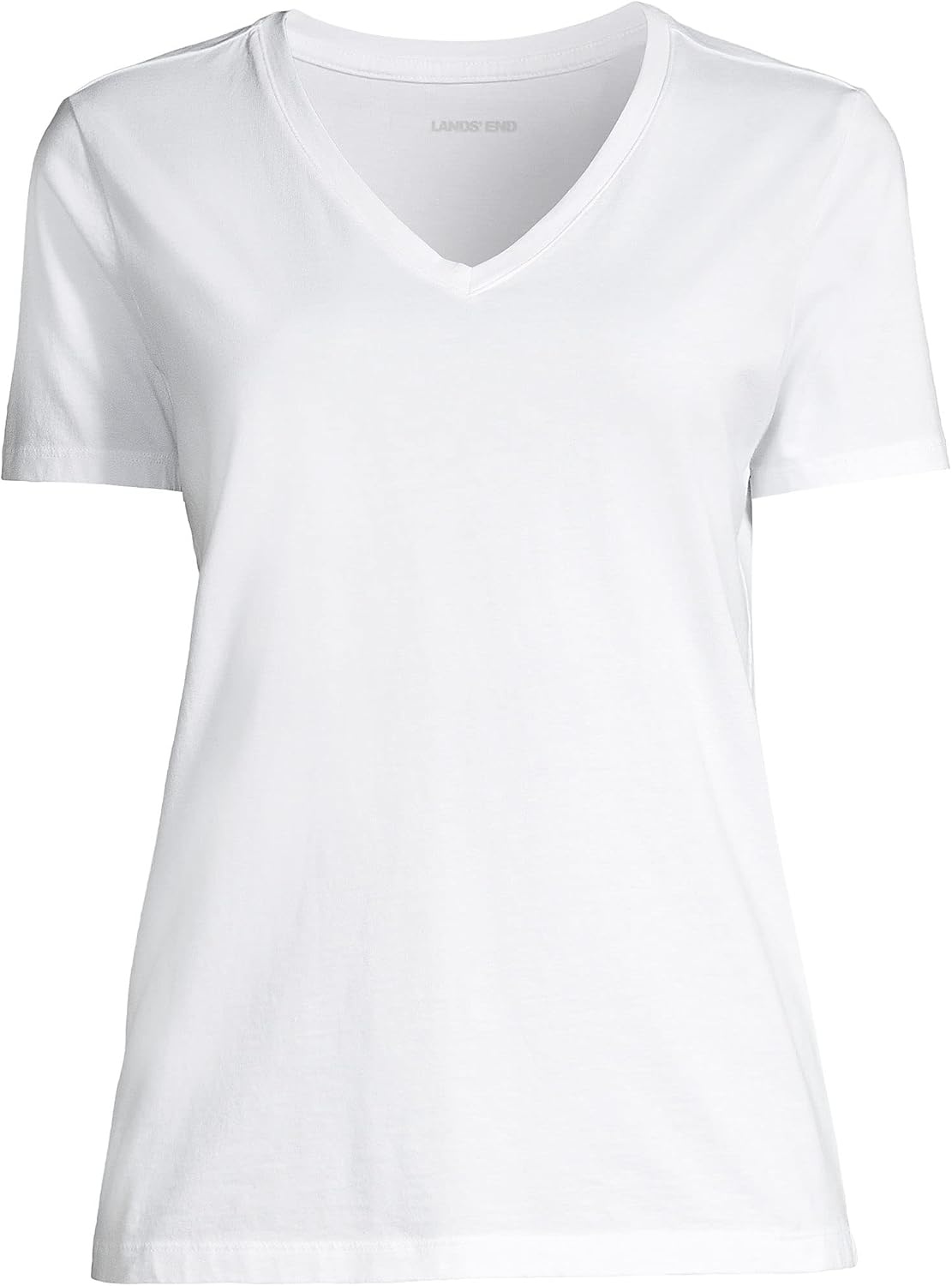 image:imageLands End Womens Supima VNeck TShirtWhite