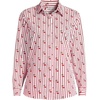 Lands’ End Women’s Pinwale Cord Long Sleeve Shirt(Classic Cherry Stripe)