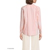Lands’ End Women’s Pinwale Cord Long Sleeve Shirt(Sunset Coral Pink Gingham)
