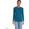 Lands’ End Women’s Plus Size Lightweight Jersey Skimming Long Sleeve Crew Neck T-Shirt(Baltic Teal)