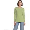 Lands’ End Women’s Plus Size Lightweight Jersey Skimming Long Sleeve Crew Neck T-Shirt(Winter Pear Narrow Stripe)