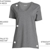 Lands’ End Women’s Supima V-Neck T-Shirt(Charcoal Heather)