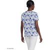 Lands’ End Women’s Supima V-Neck T-Shirt(Clear Blue Painted Blooms)