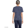 Lands’ End Women’s Supima V-Neck T-Shirt(Clear Blue/Navy Ditsy Floral)