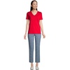 Lands’ End Women’s Supima V-Neck T-Shirt(Compass Red)