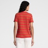 Lands’ End Women’s Supima V-Neck T-Shirt(Compass Red/Brown Bold Stripe)