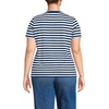 Lands’ End Women’s Supima V-Neck T-Shirt(Deep Sea Navy Even Stripe)