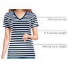 Lands’ End Women’s Supima V-Neck T-Shirt(Deep Sea Navy Even Stripe)