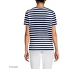 Lands’ End Women’s Supima V-Neck T-Shirt(Deep Sea/Blue Multi Stripe)