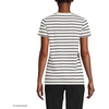 Lands’ End Women’s Supima V-Neck T-Shirt(Ivory/Black Breton Stripe)