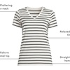 Lands’ End Women’s Supima V-Neck T-Shirt(Ivory/Black Breton Stripe)