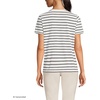Lands’ End Women’s Supima V-Neck T-Shirt(Ivory/Black Rail Stripe)