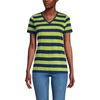 Lands’ End Women’s Supima V-Neck T-Shirt(Navy/Winter Pear Bold Stripe)