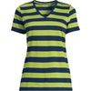 Lands’ End Women’s Supima V-Neck T-Shirt(Navy/Winter Pear Bold Stripe)
