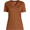 Lands’ End Women’s Supima V-Neck T-Shirt(Rich Ginger Brown)