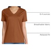 Lands’ End Women’s Supima V-Neck T-Shirt(Rich Ginger Brown)