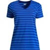 Lands’ End Women’s Supima V-Neck T-Shirt(True Cobalt Blue Breton Stripe)
