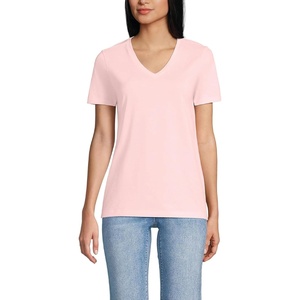 Lands’ End Women’s Supima V-Neck T-Shirt(Sea Salt Pink)