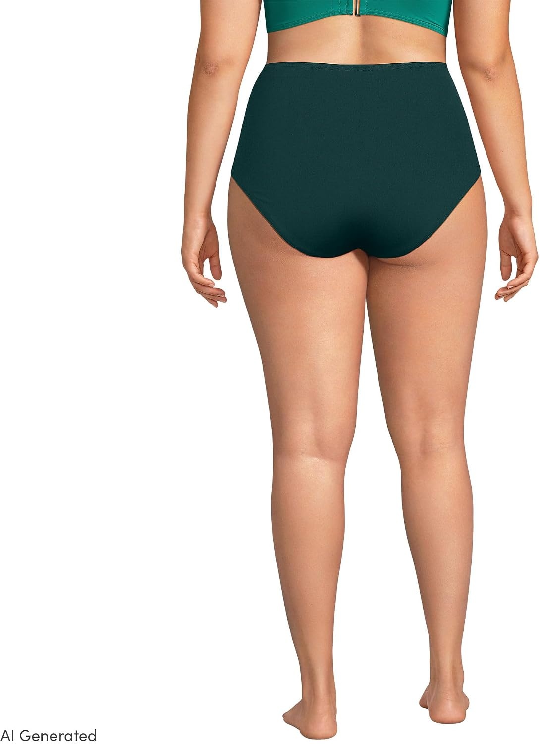 image:imageLands End Womens Ribbed Smoothing High Waisted Bikini BottomsDeep Balsam