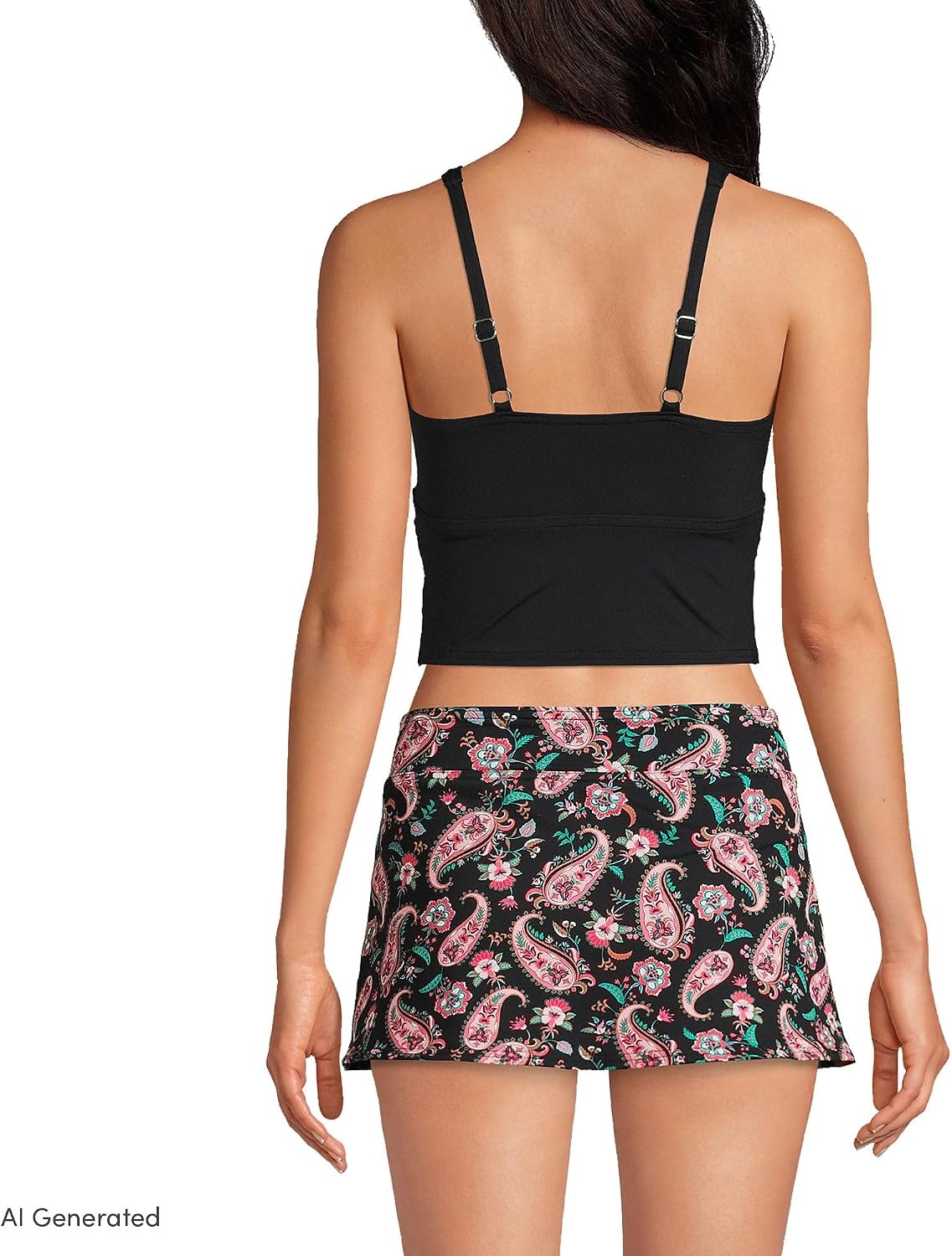 image:imageLands End Womens Wrap Midkini TopBlack
