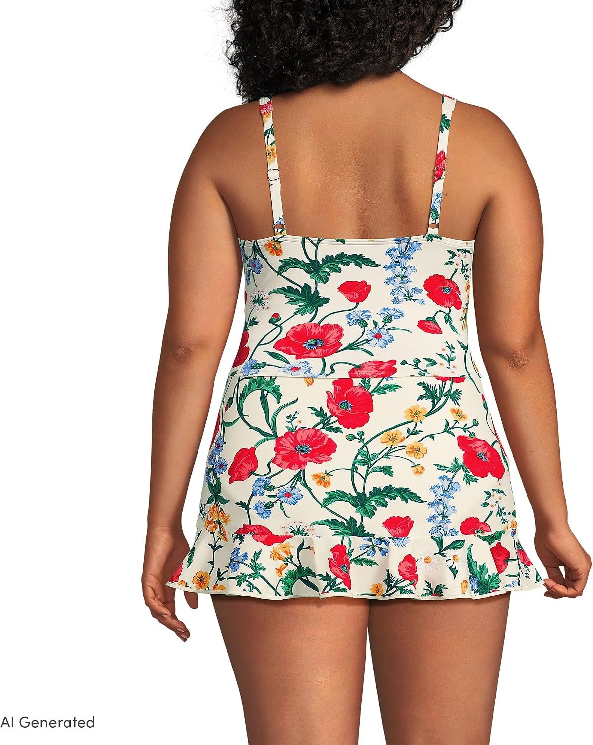 image:imageLands End Womens Wrap Midkini TopEgretPoppy Floral