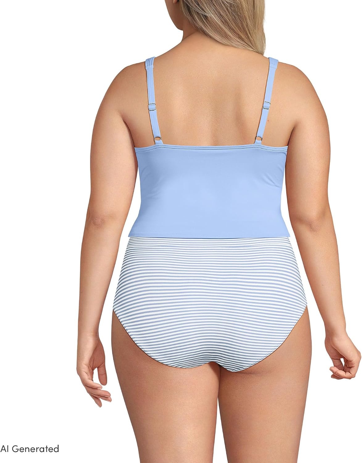image:imageLands End Womens Wrap Midkini TopSoft Cloud Blue