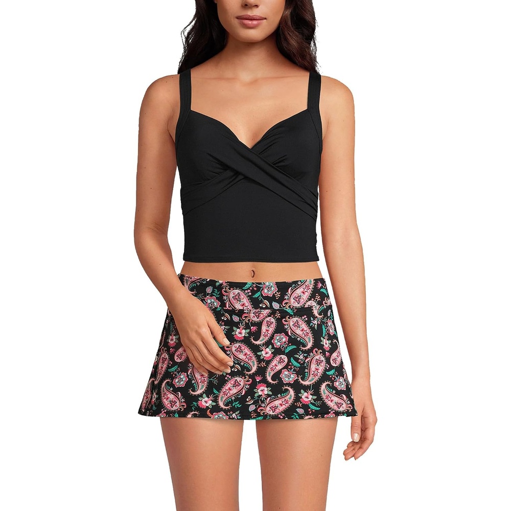 image:imageLands End Womens Wrap Midkini TopBlack