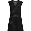 Lands’ End Women’s Cotton Open Knit V-Neck Swim Cover-up Dress(Black)
