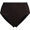 Lands’ End Women’s Ribbed Smoothing High Waisted Bikini Bottoms(Brown Leopard)