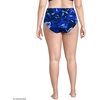 Lands’ End Women’s Ribbed Smoothing High Waisted Bikini Bottoms(Deep Sea Navy Abstract Floral)