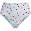 Lands’ End Women’s Ribbed Smoothing High Waisted Bikini Bottoms(Dusk Sky Cherry Stripe)