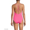 Lands’ End Women’s Tugless Quickdry V-Neck Multi-Way High Leg One Piece Swimsuit(Pink Azalea)