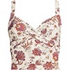 Lands’ End Women’s Wrap Midkini Top(Egret White Ornate Floral)