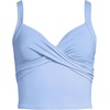 Lands’ End Women’s Wrap Midkini Top(Soft Cloud Blue)