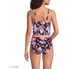 Lands’ End Women’s Wrap Midkini Top(Tropic Floral/Dark Wine)