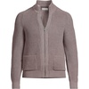 Lands’ End Men’s Long Sleeve Drifter Full Zip Cardigan Sweater(Light Bark Heather)