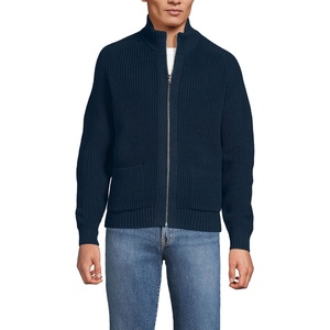Lands’ End Men’s Long Sleeve Drifter Full Zip Cardigan Sweater(Radiant Navy)