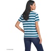 Lands’ End Women’s Supima Crew Neck T-Shirt | American-Grown Supima Cotton, Relaxed Fit, Tagless, Mid-Hip Length, Layering, Petite and Plus Sizes(Baltic Teal/Blue Bold Stripe)