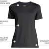 Lands’ End Women’s Supima Crew Neck T-Shirt | American-Grown Supima Cotton, Relaxed Fit, Tagless, Mid-Hip Length, Layering, Petite and Plus Sizes(Black)