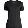 Lands’ End Women’s Supima Crew Neck T-Shirt | American-Grown Supima Cotton, Relaxed Fit, Tagless, Mid-Hip Length, Layering, Petite and Plus Sizes(Black)