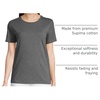 Lands’ End Women’s Supima Crew Neck T-Shirt | American-Grown Supima Cotton, Relaxed Fit, Tagless, Mid-Hip Length, Layering, Petite and Plus Sizes(Charcoal Heather)