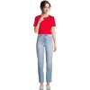 Lands’ End Women’s Supima Crew Neck T-Shirt | American-Grown Supima Cotton, Relaxed Fit, Tagless, Mid-Hip Length, Layering, Petite and Plus Sizes(Compass Red)