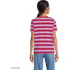 Lands’ End Women’s Supima Crew Neck T-Shirt | American-Grown Supima Cotton, Relaxed Fit, Tagless, Mid-Hip Length, Layering, Petite and Plus Sizes(Compass Red/Blue Bold Stripe)